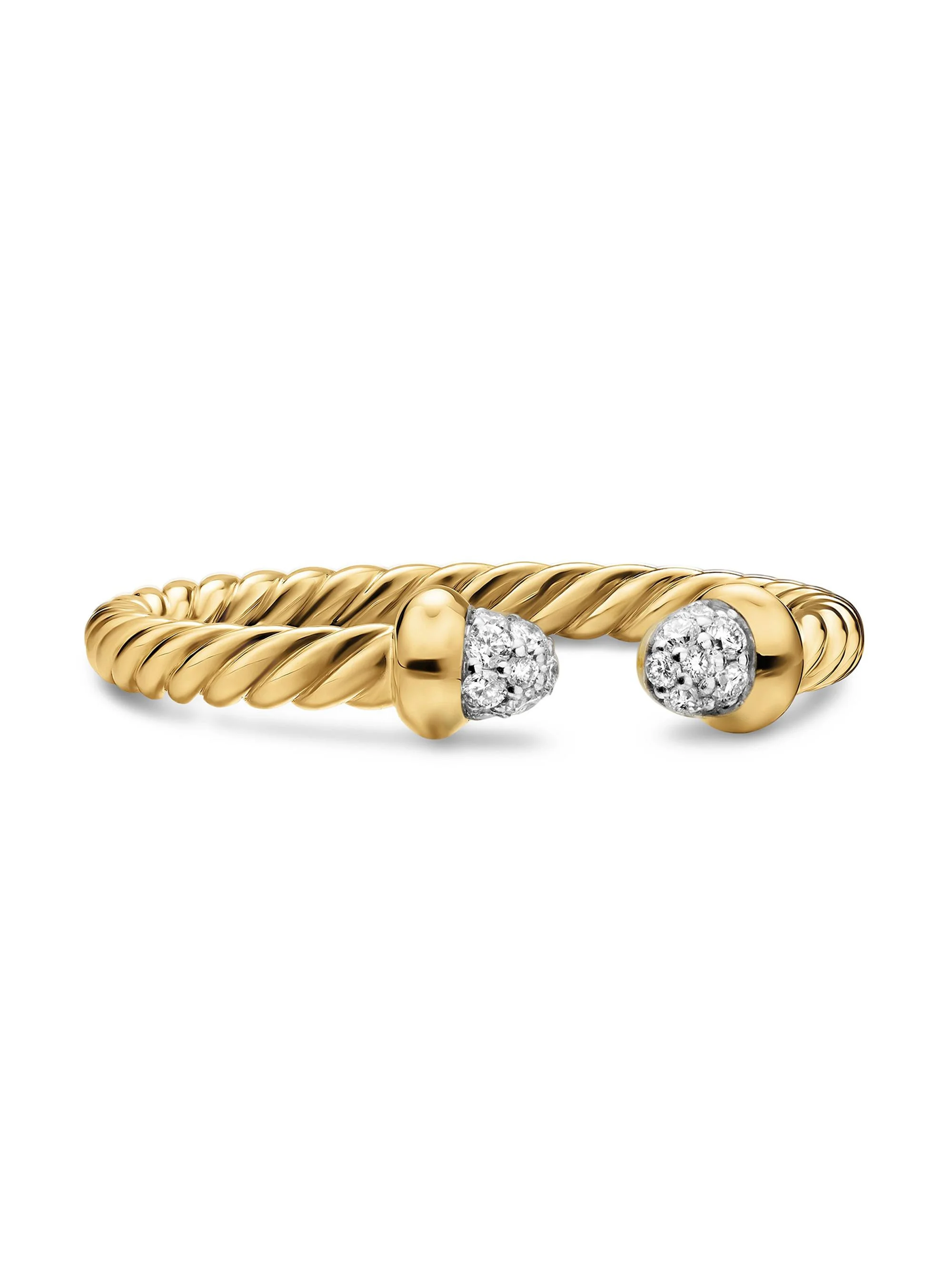 Women's Micro Cablespira Flex Open Ring in 18K Yellow Gold - Diamond - 1
