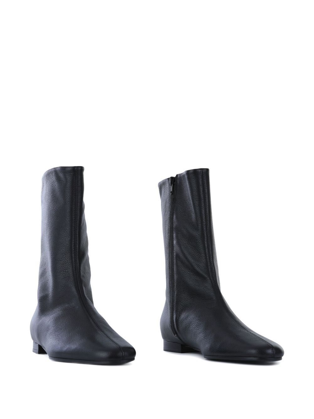 zip leather boots - 2