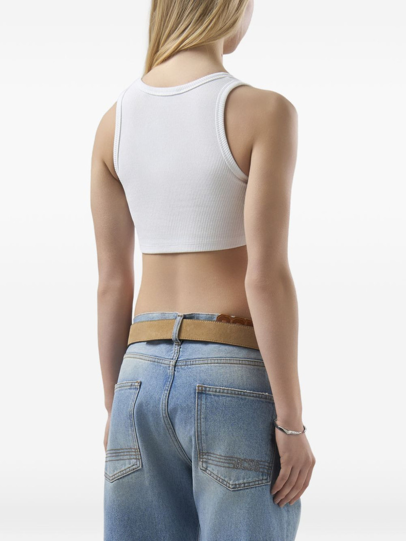 logo-embroidered crop top 5