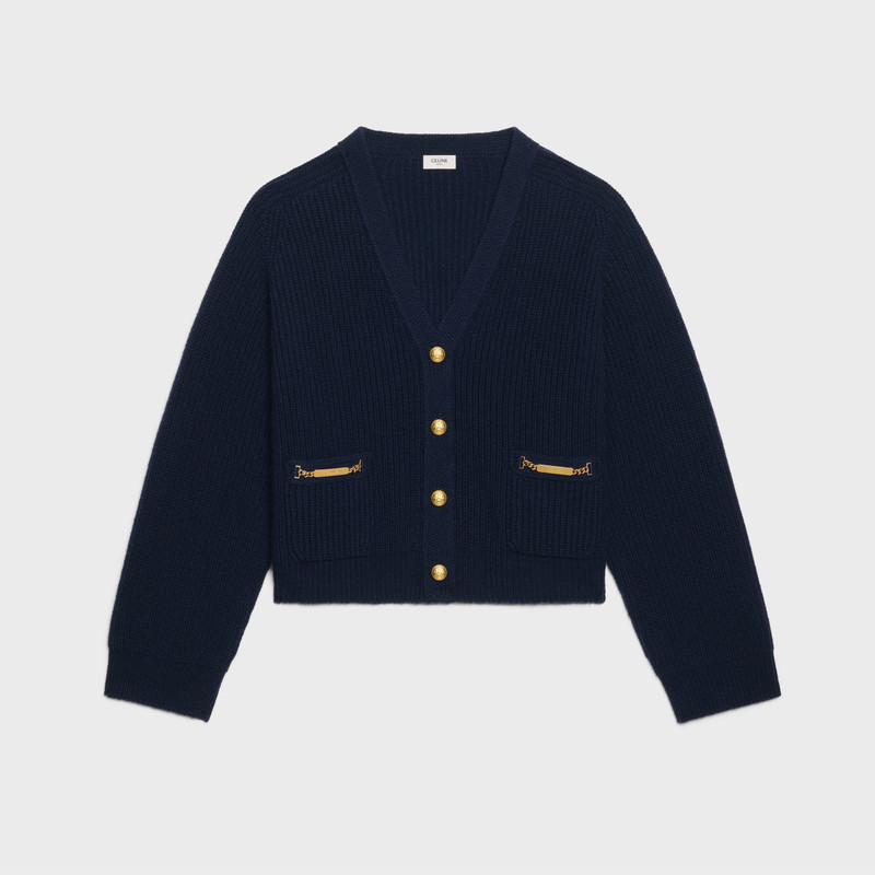 CARDIGAN WITH GOURMETTE IN SEAMLESS CASHMERE 1