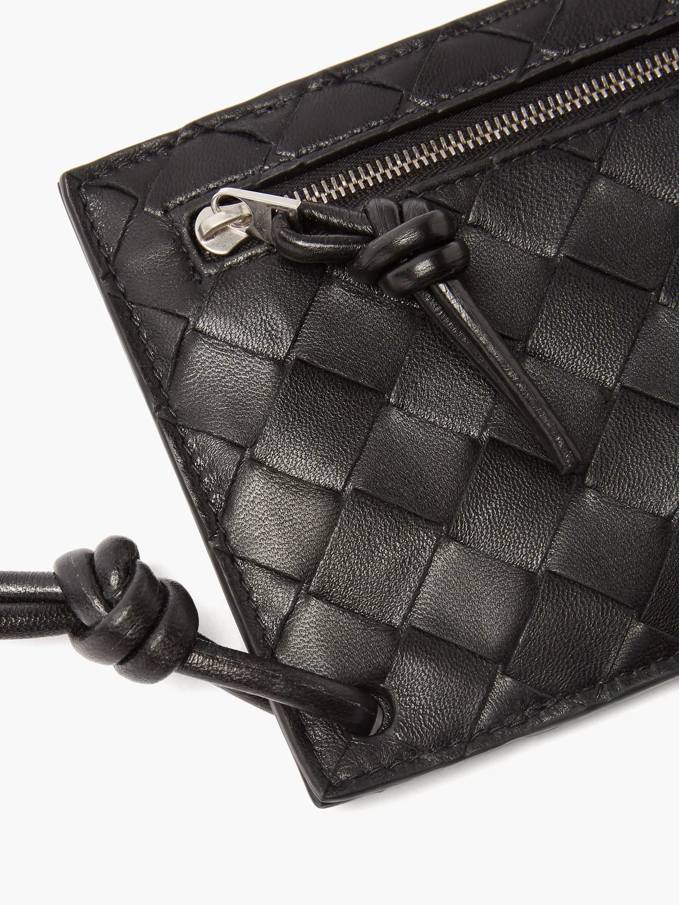 Zipped Intrecciato-leather pouch - 6