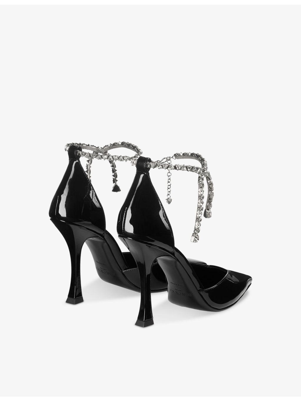 Stevie 100 crystal-embellished patent-leather heeled courts - 4
