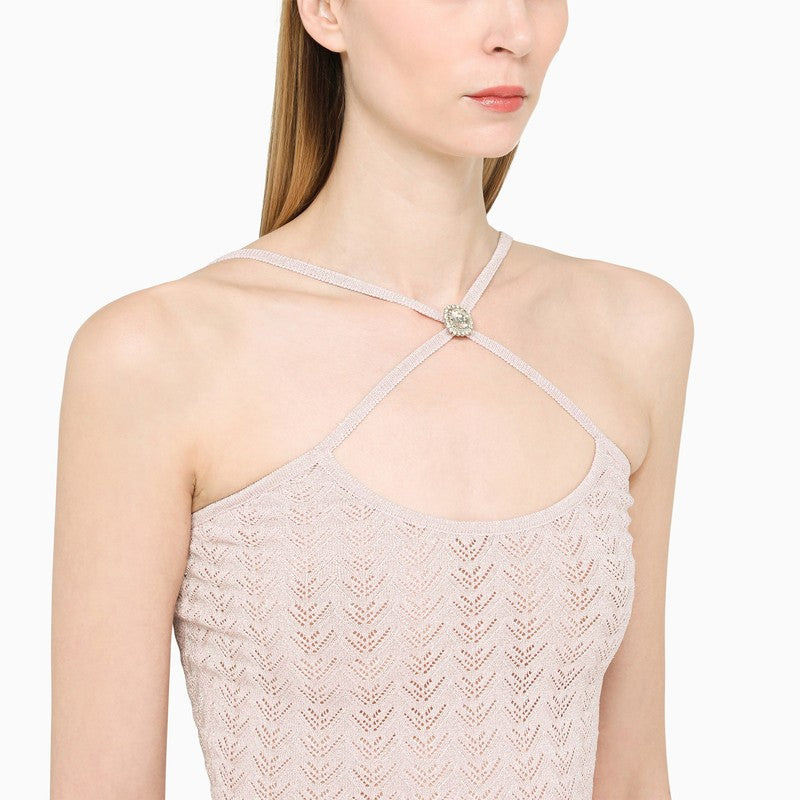 Alessandra Rich Pink Criss-Cross Top Women - 3