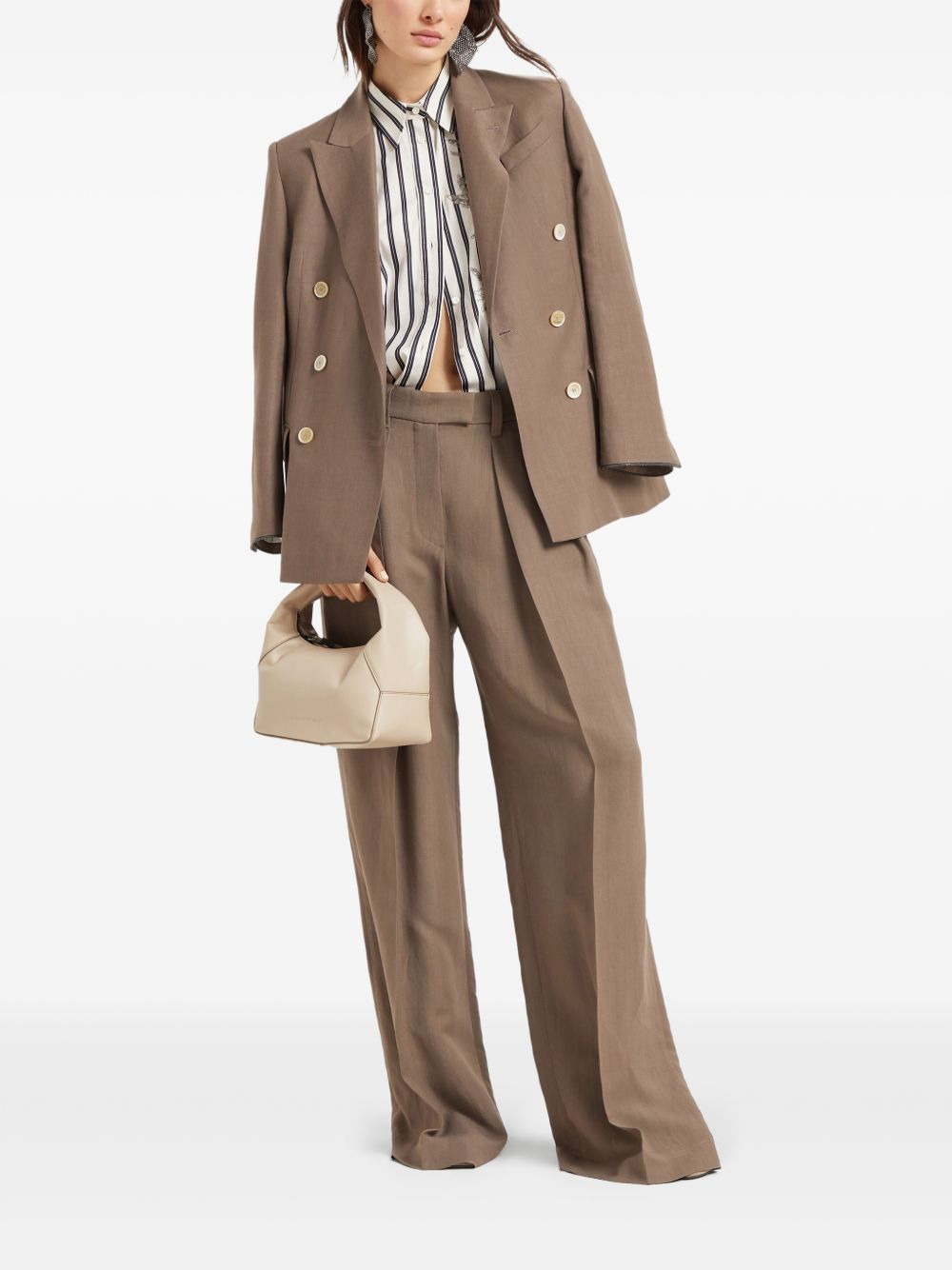 Monili-detail twill blazer - 2