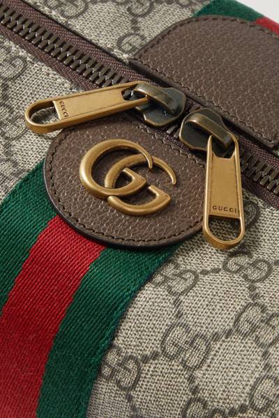 GUCCI Leather-trimmed coated-canvas jacquard cosmetics case outlook