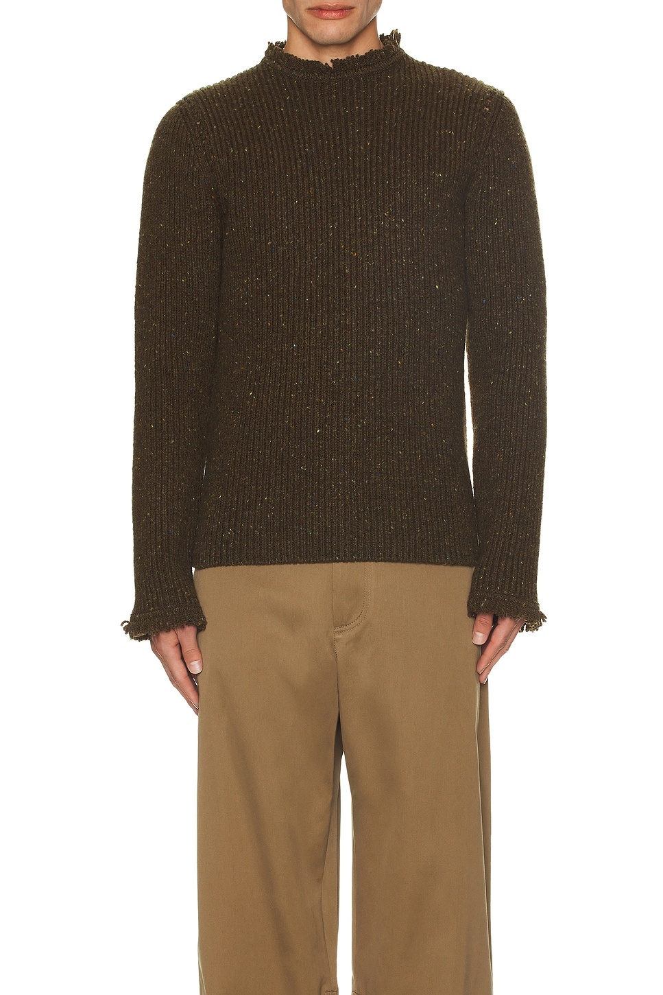 Fringe Trim Crewneck - 3
