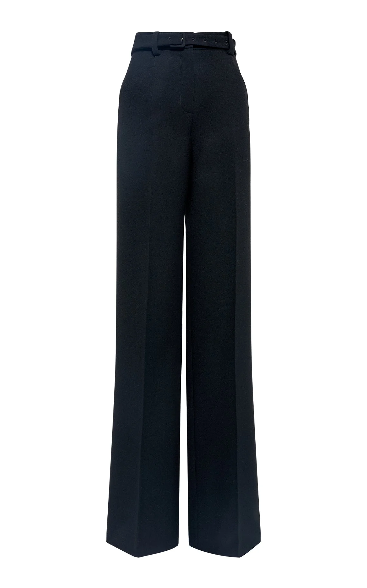 Norman Wide-leg Pant in Black Recycled Virgin Wool - 1