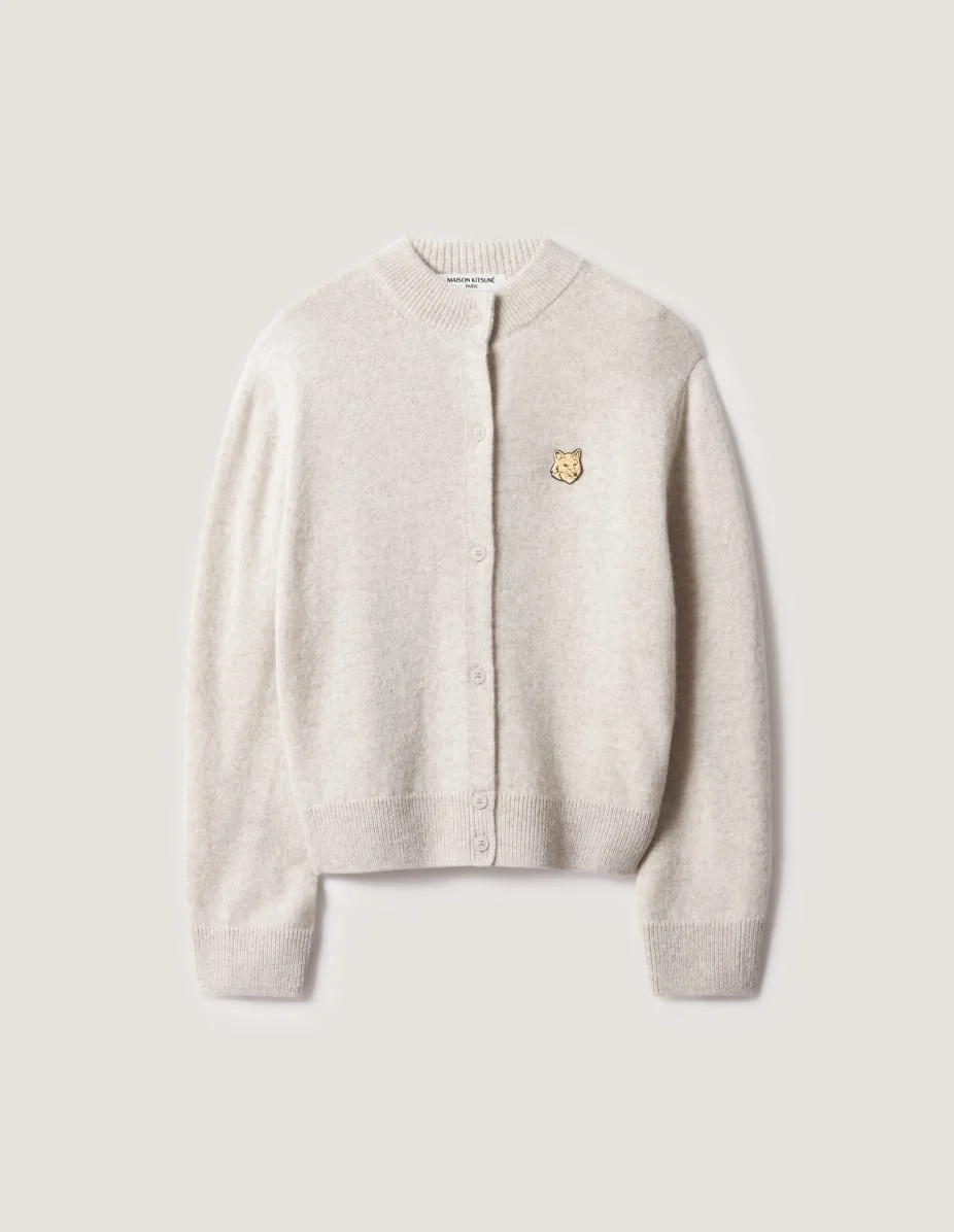 FOX HEAD LAMBSWOOL HIGH NECK CARDIGAN - 1