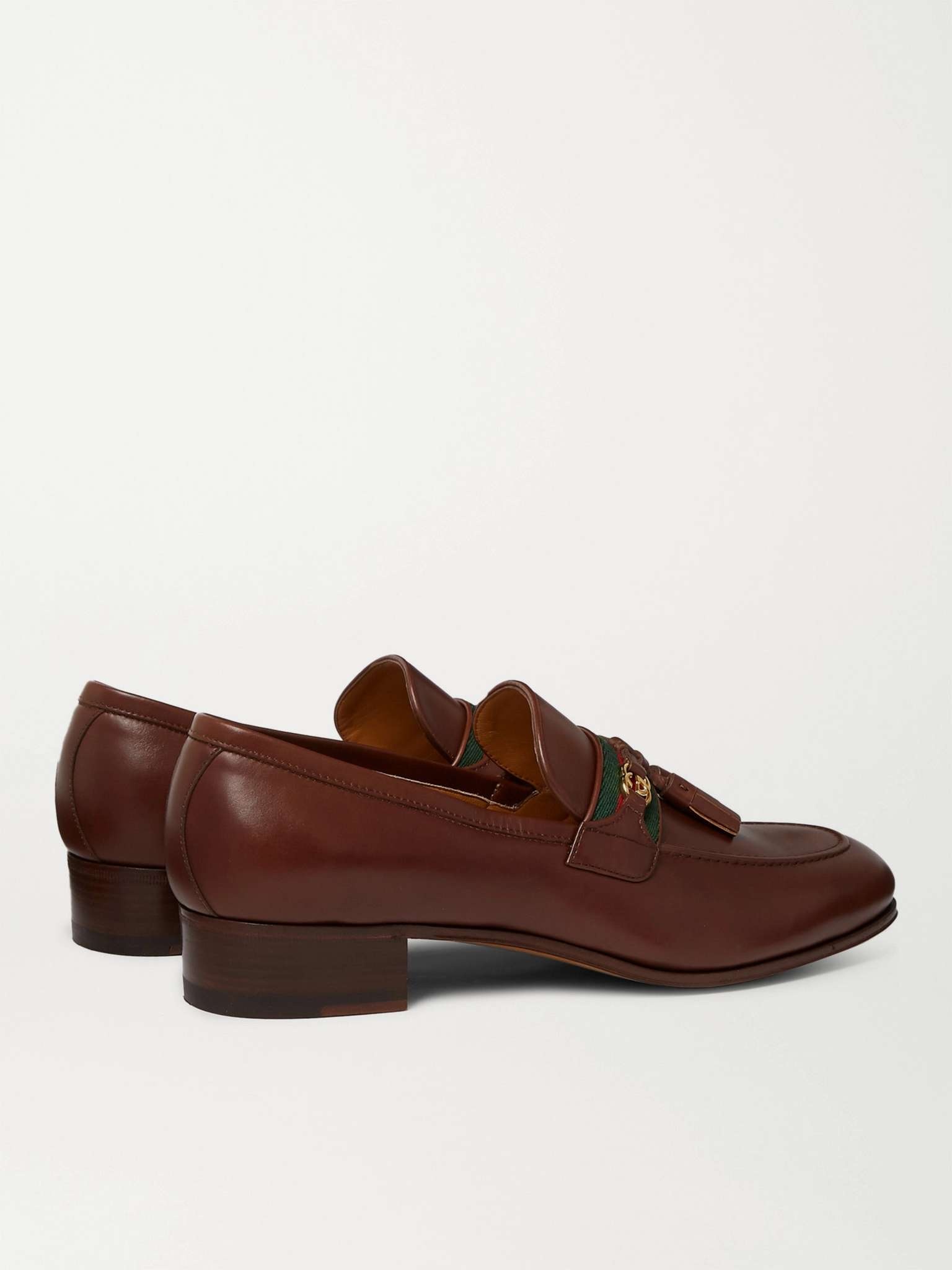 Paride Webbing-Trimmed Tasselled Leather Loafers - 5