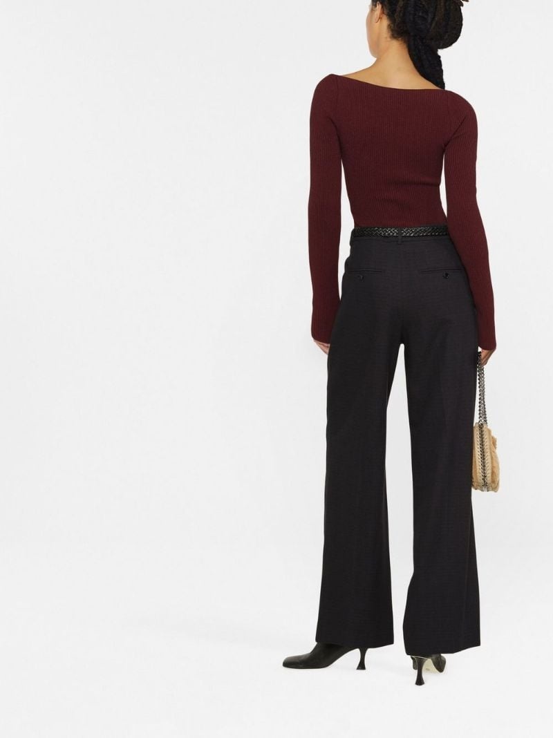 high-waisted wide-leg trousers - 4