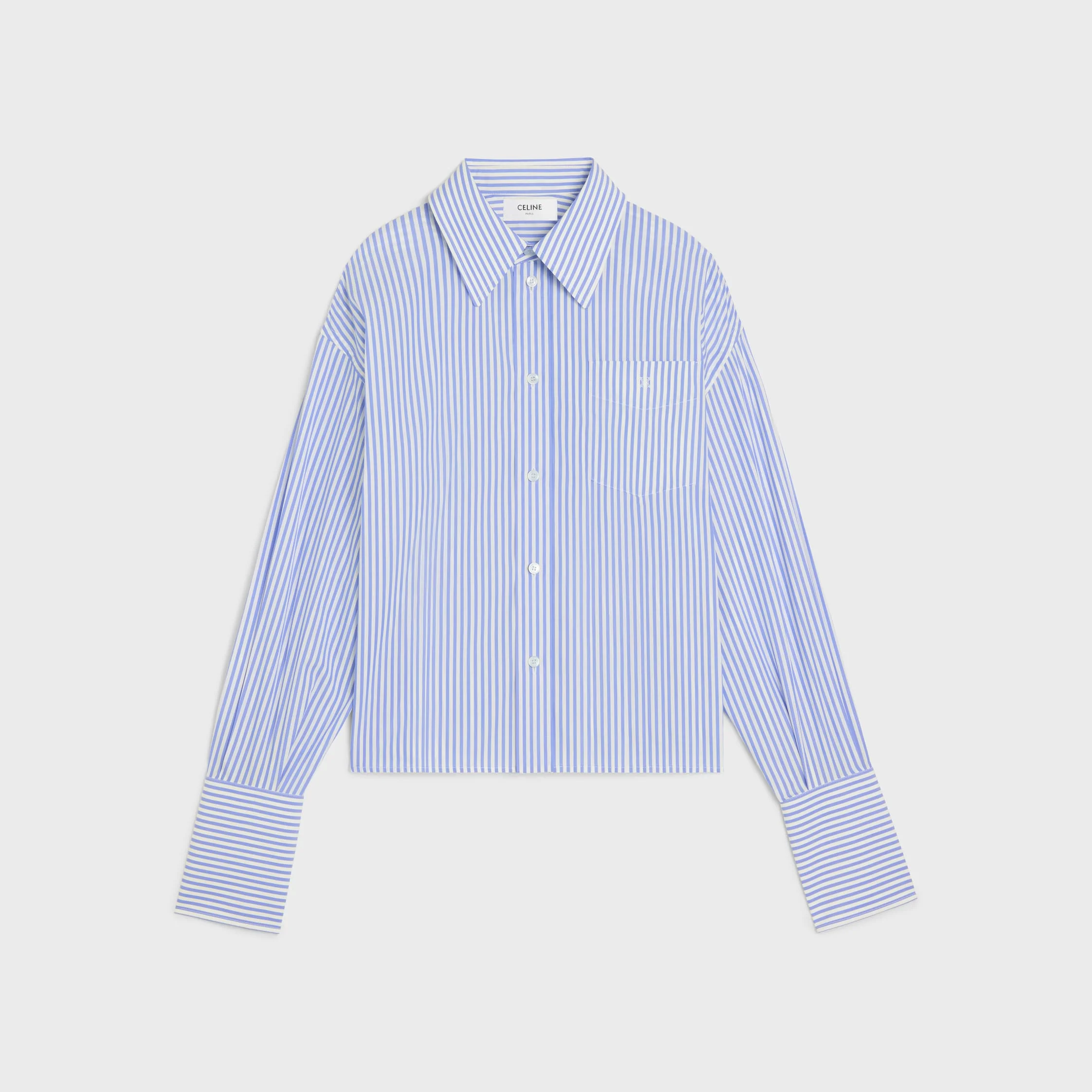 cropped shirt IN striped cotton poplin - 1
