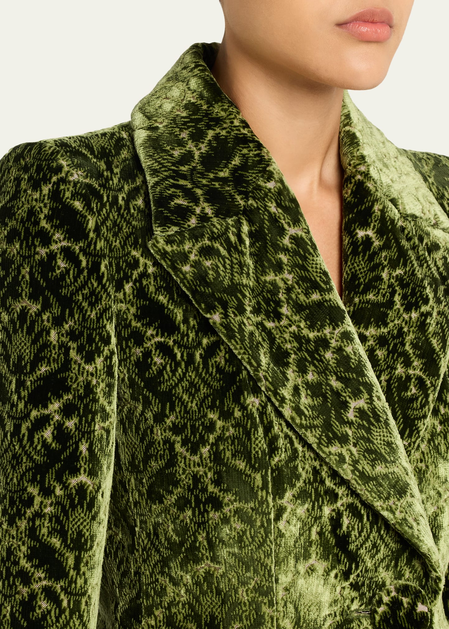 Virginia Baroque Velvet Double-Breasted Jacket - 5