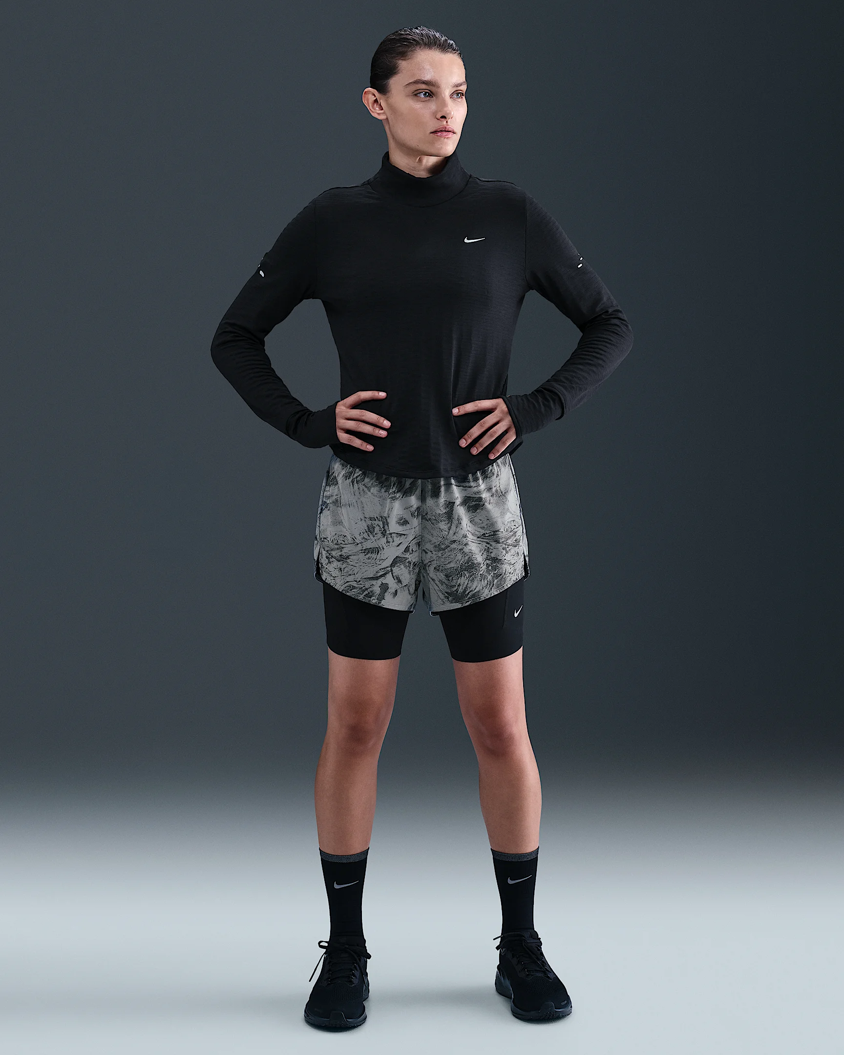 Nike Swift Women's Mid-Rise 2-in-1 Running Shorts with Reflective Accents - 1