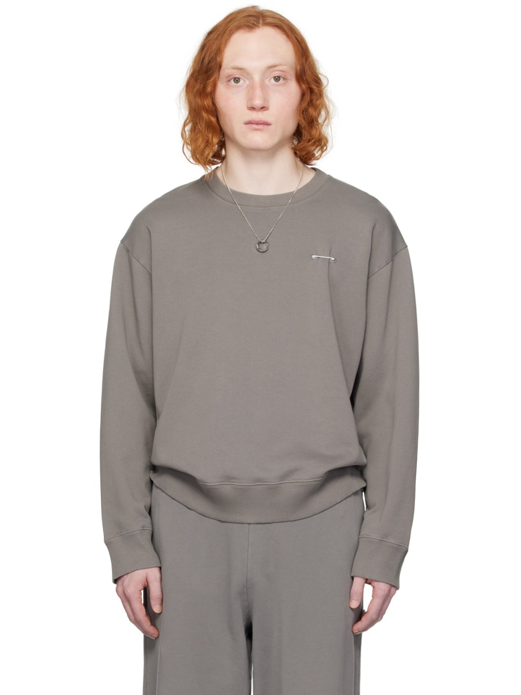 Taupe Safety Pin Sweatshirt - 1