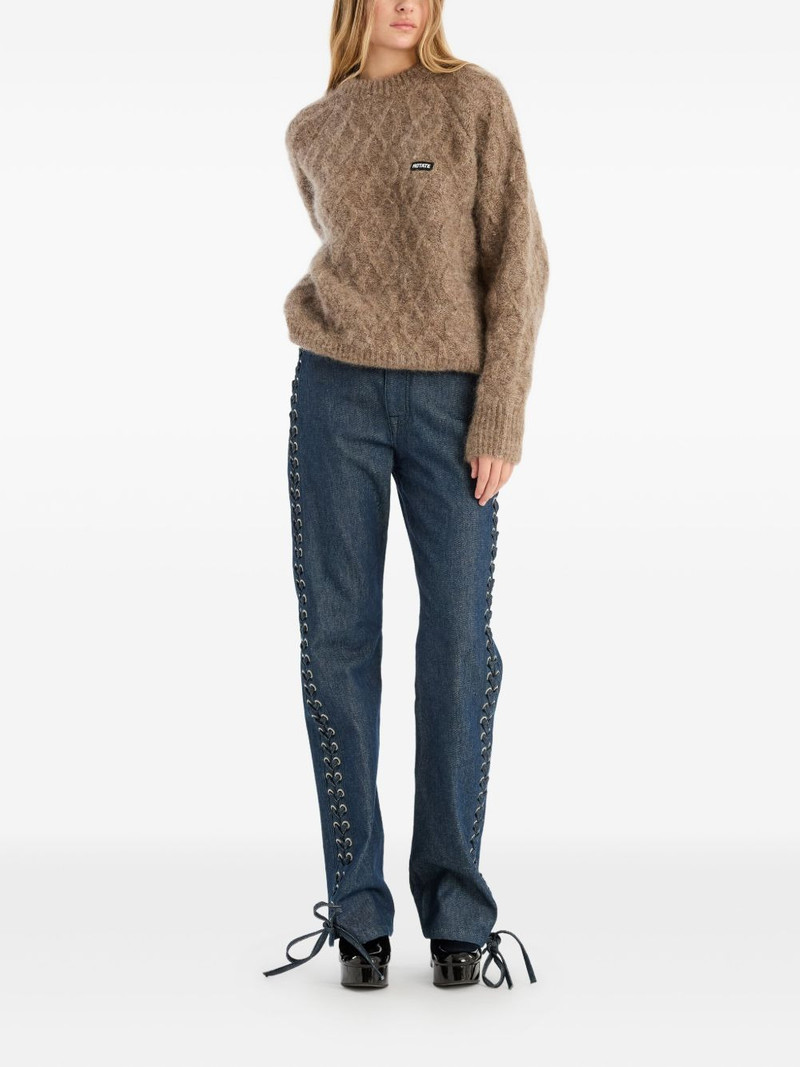 ROTATE cable-knit crew-neck sweater outlook