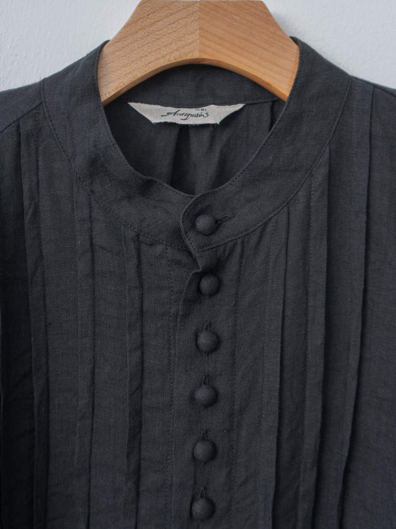ICHI Antiquités French Linen Shirt - Black outlook