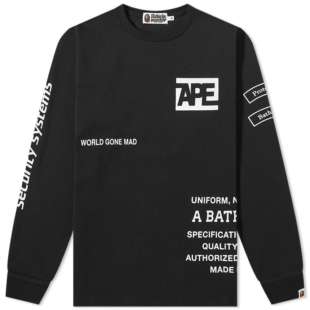 A Bathing Ape Long Sleeve Security Multi Print Tee - 1