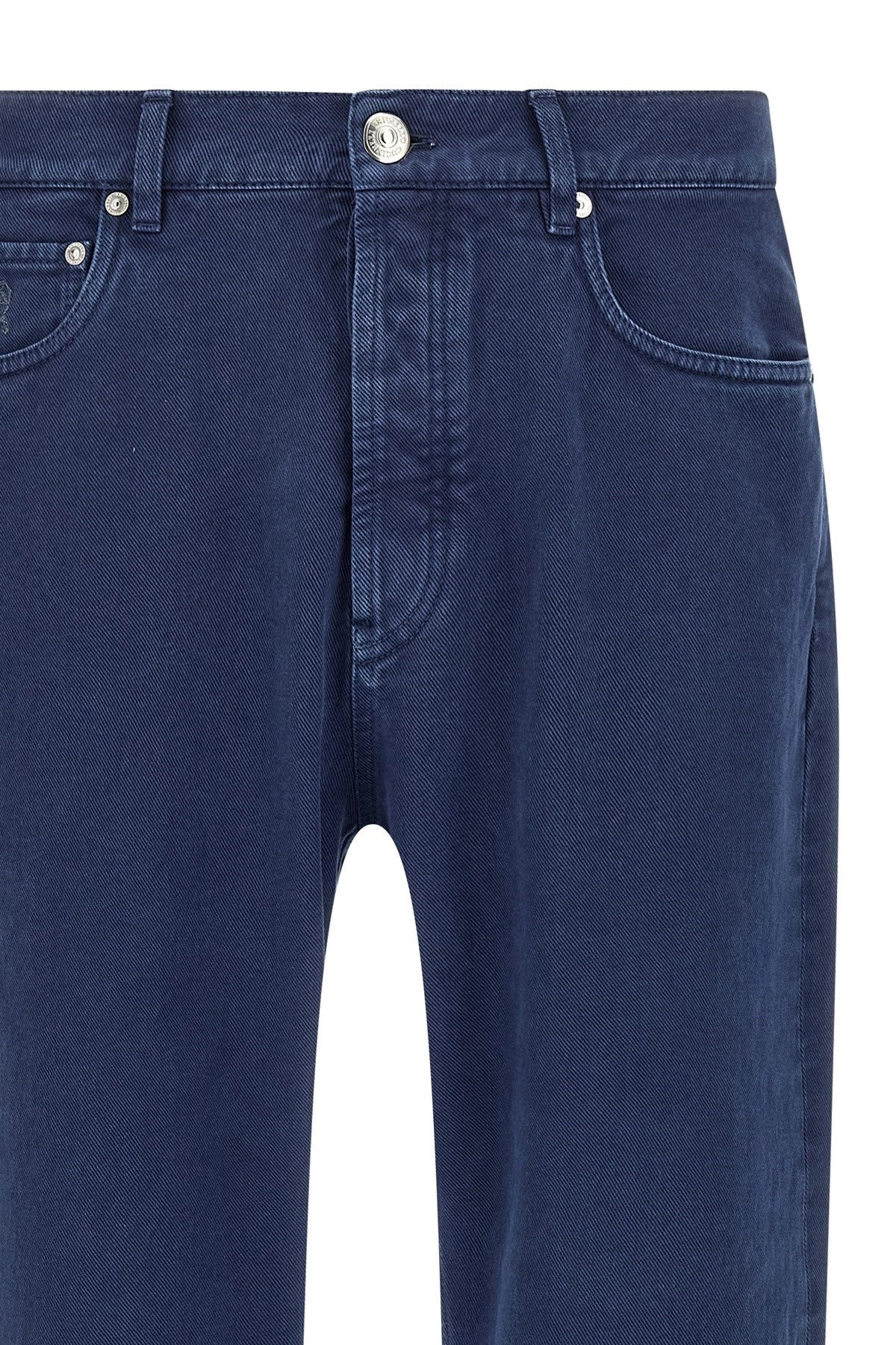 Brunello Cucinelli Men Garment-Dyed Denim Jeans - 3