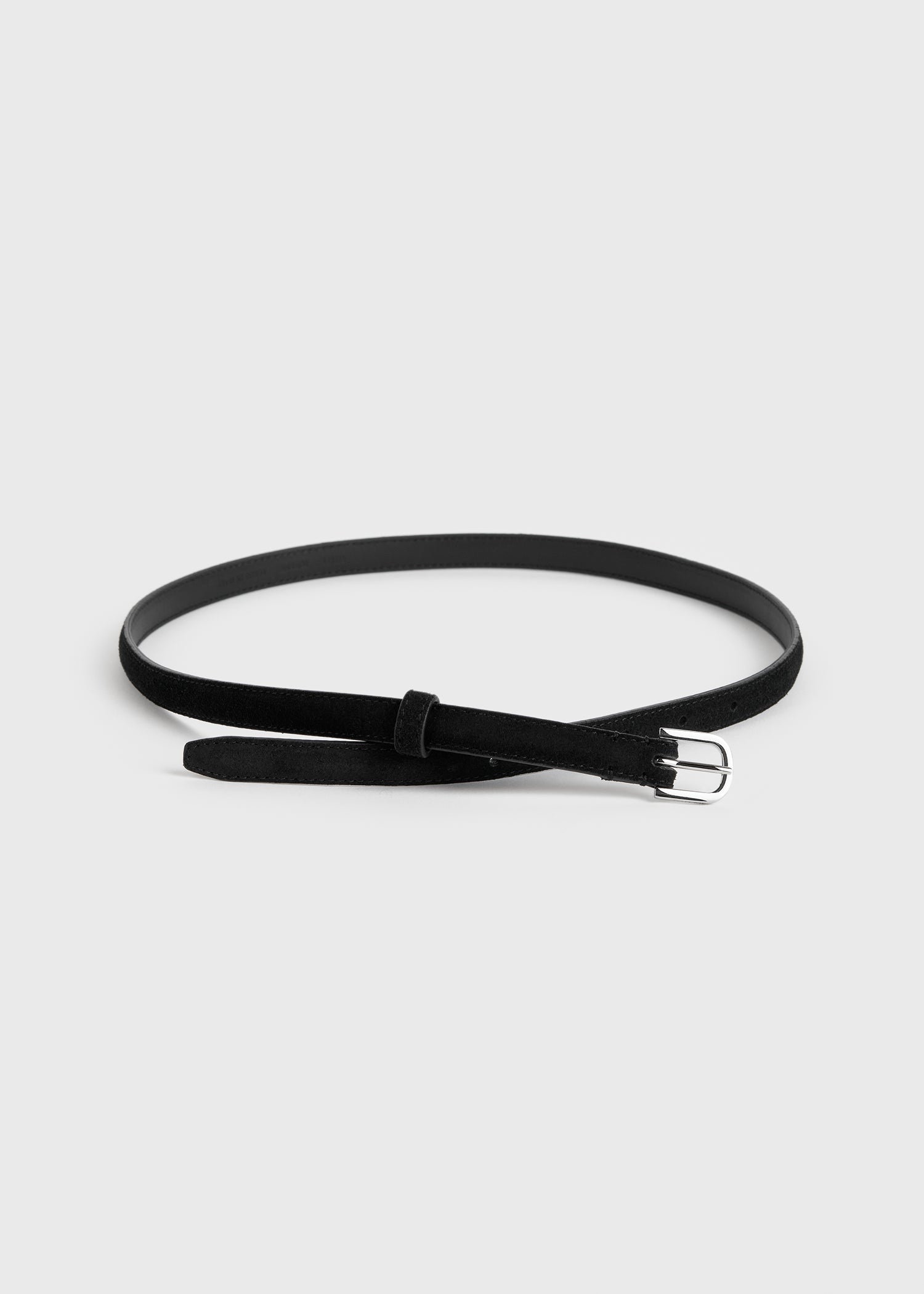 Thin suede belt black - 5