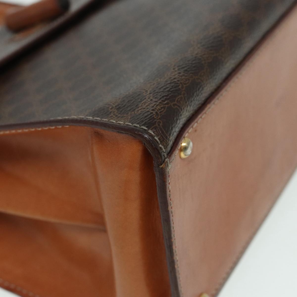 CELINE Macadam Canvas Hand Bag Pvc Leather Brown - 15