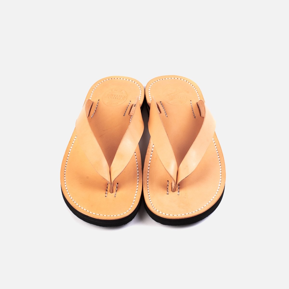 OGL-DRSOLE-THONG-NAT OGL X Dr. Sole Leather Thong Sandals - Natural - 3