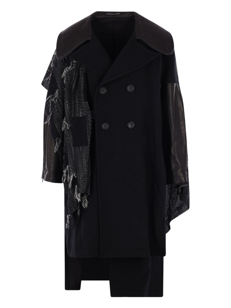 leather-panel coat 1
