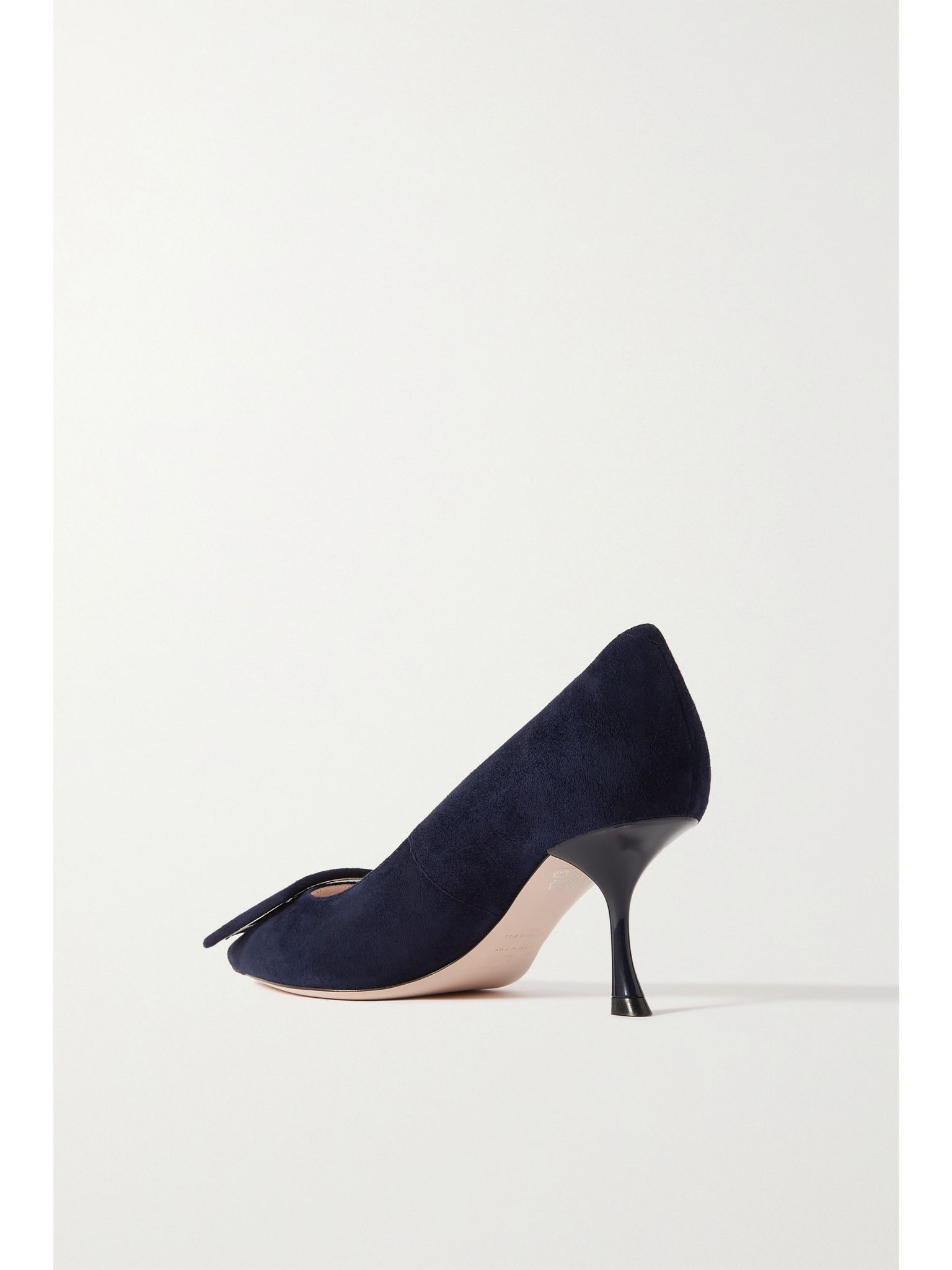 Viv' In The City 65 buckled suede pumps Navy - 3