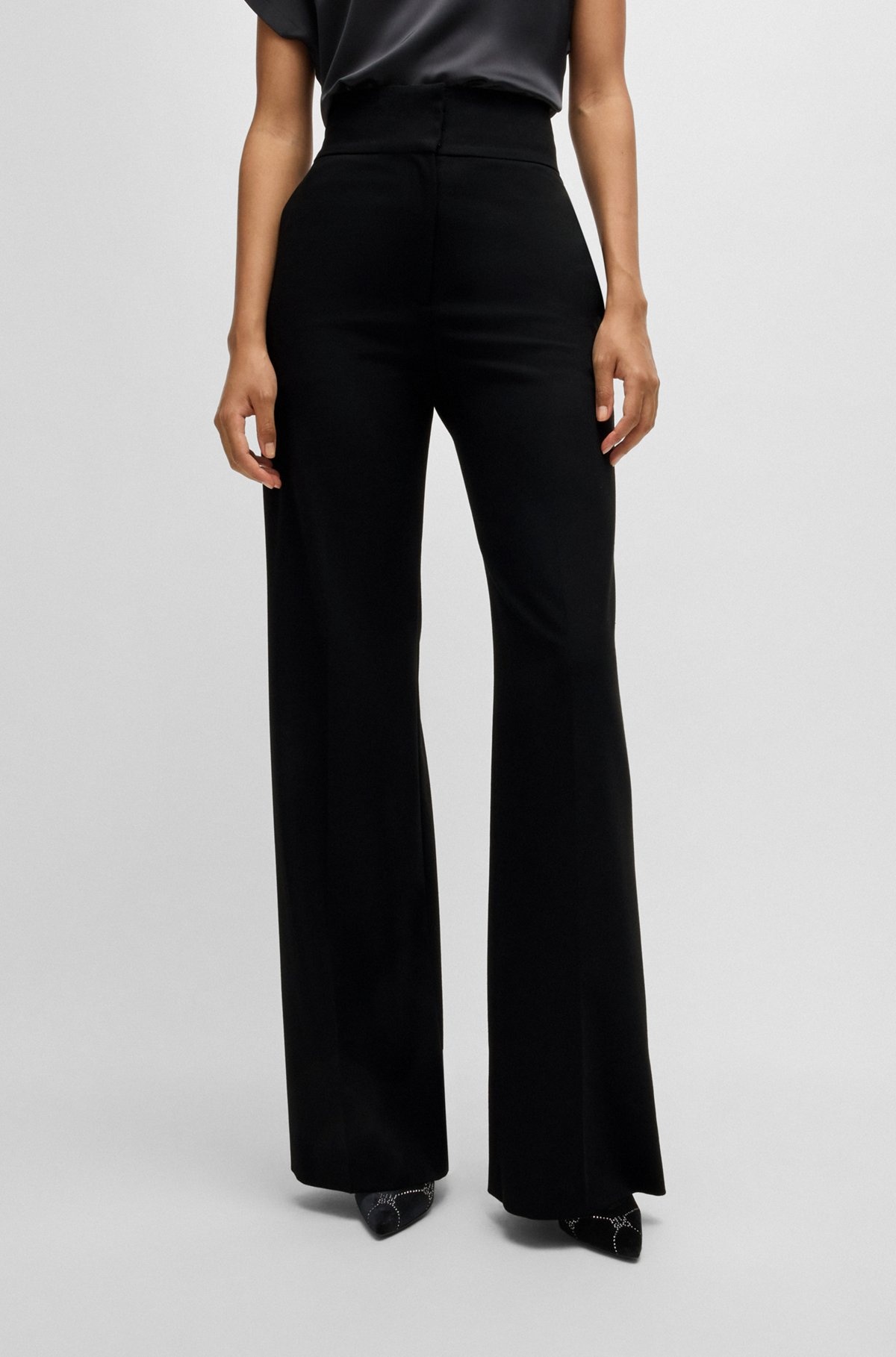 REGULAR-FIT TROUSERS WITH FLARED LEG - 2