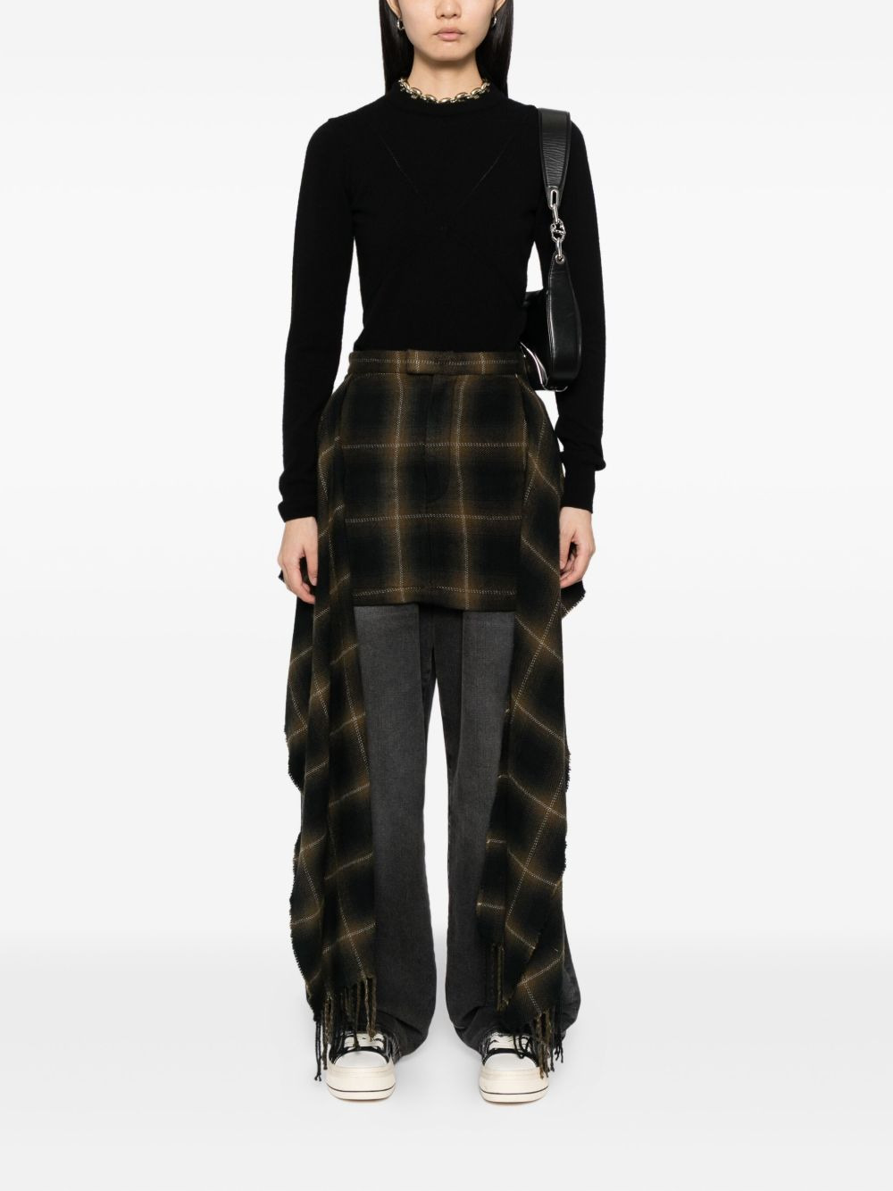checked skirt - 2
