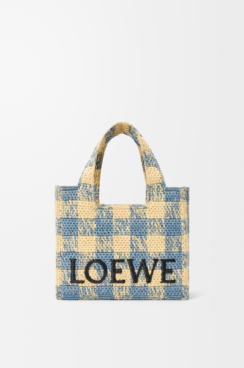 Small LOEWE Font tote in raffia 1