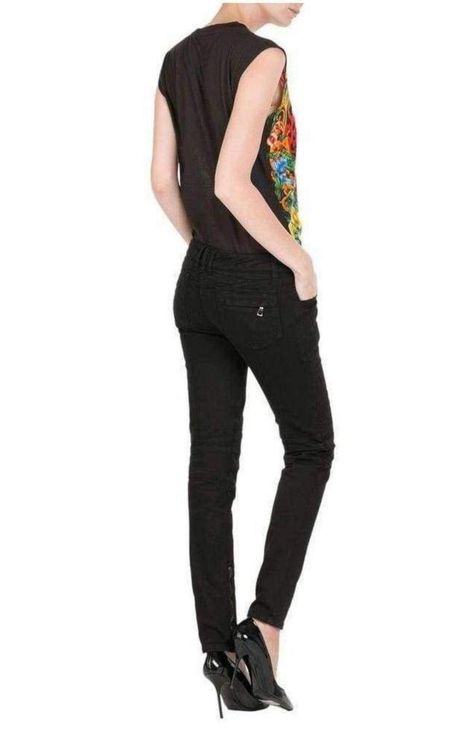 Jeans Low Rise Black Biker Jeans - 3