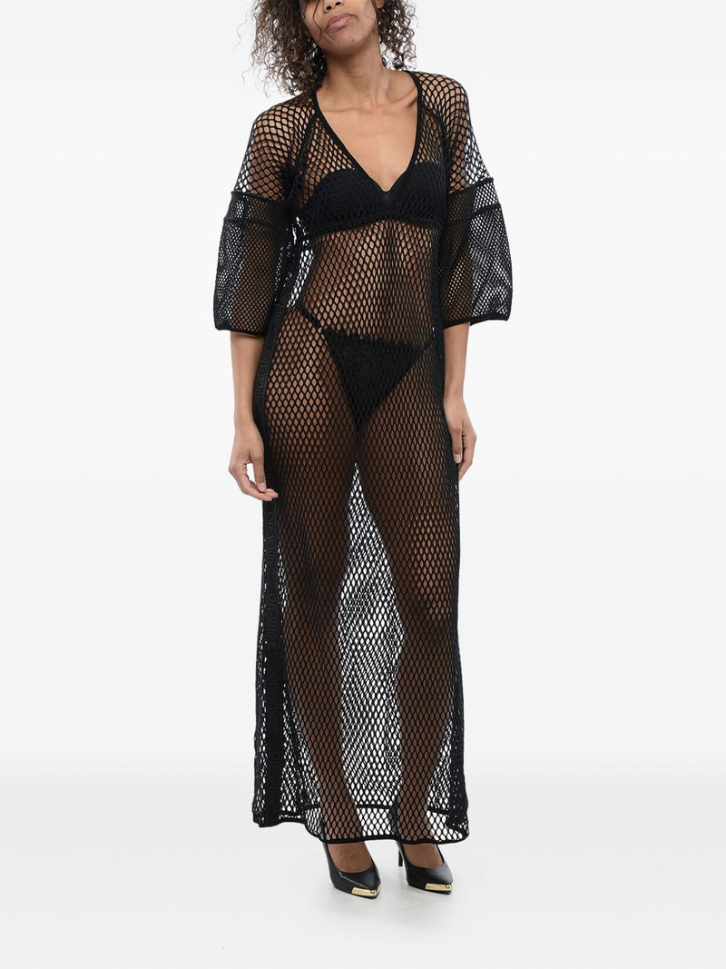 Off-White mesh logo-stripe maxi dress outlook
