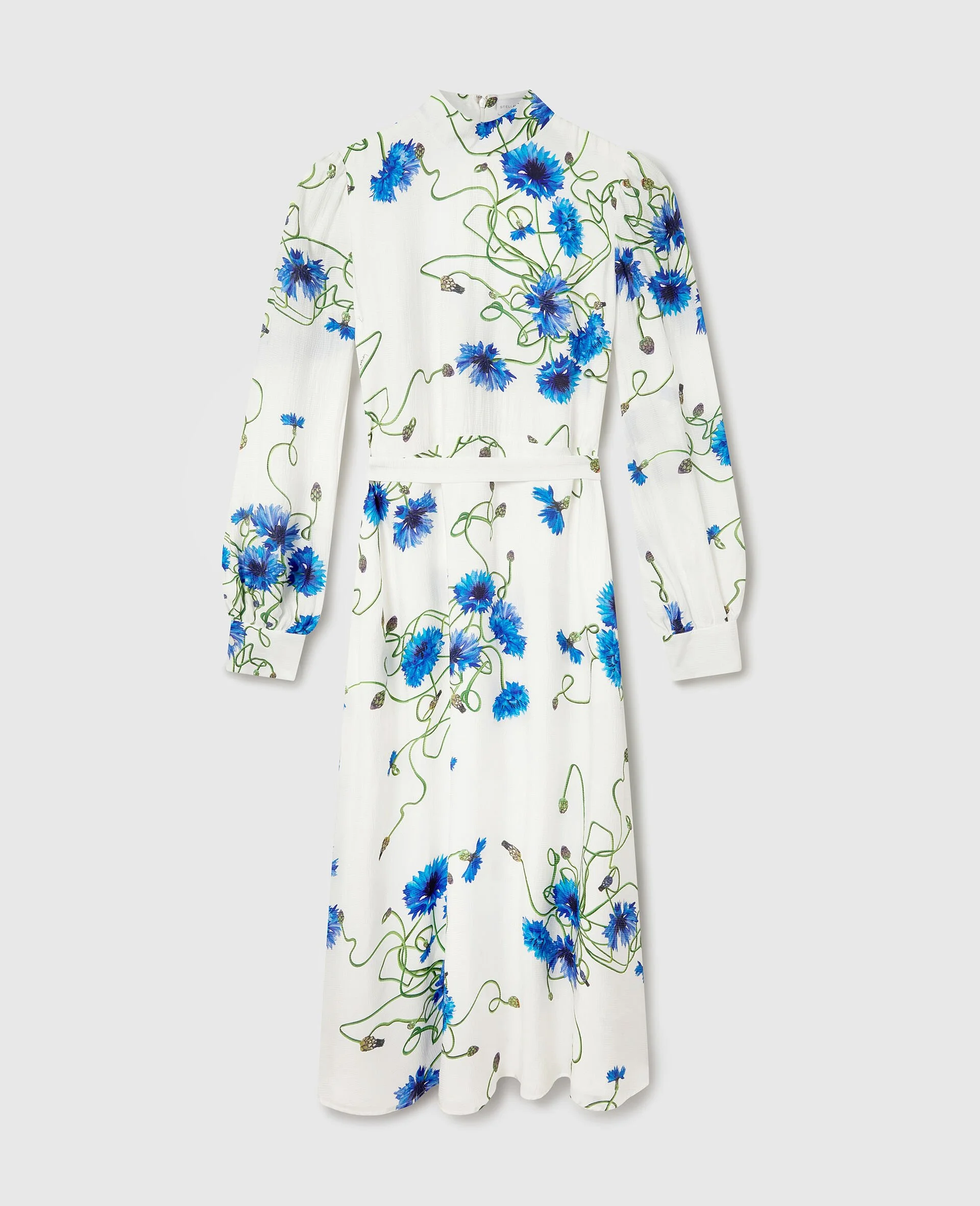 Floral Print High Neck Dress - 1