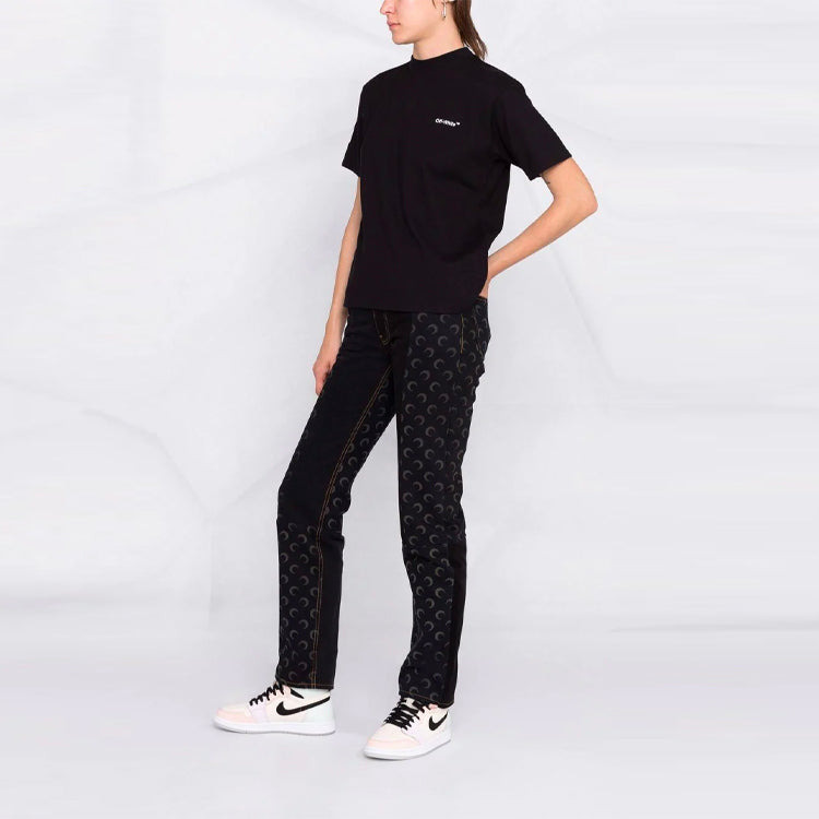 (WMNS) Off-White Logo-Print Diag T-shirt 'Black' OWAA049C99JER0011001 - 4