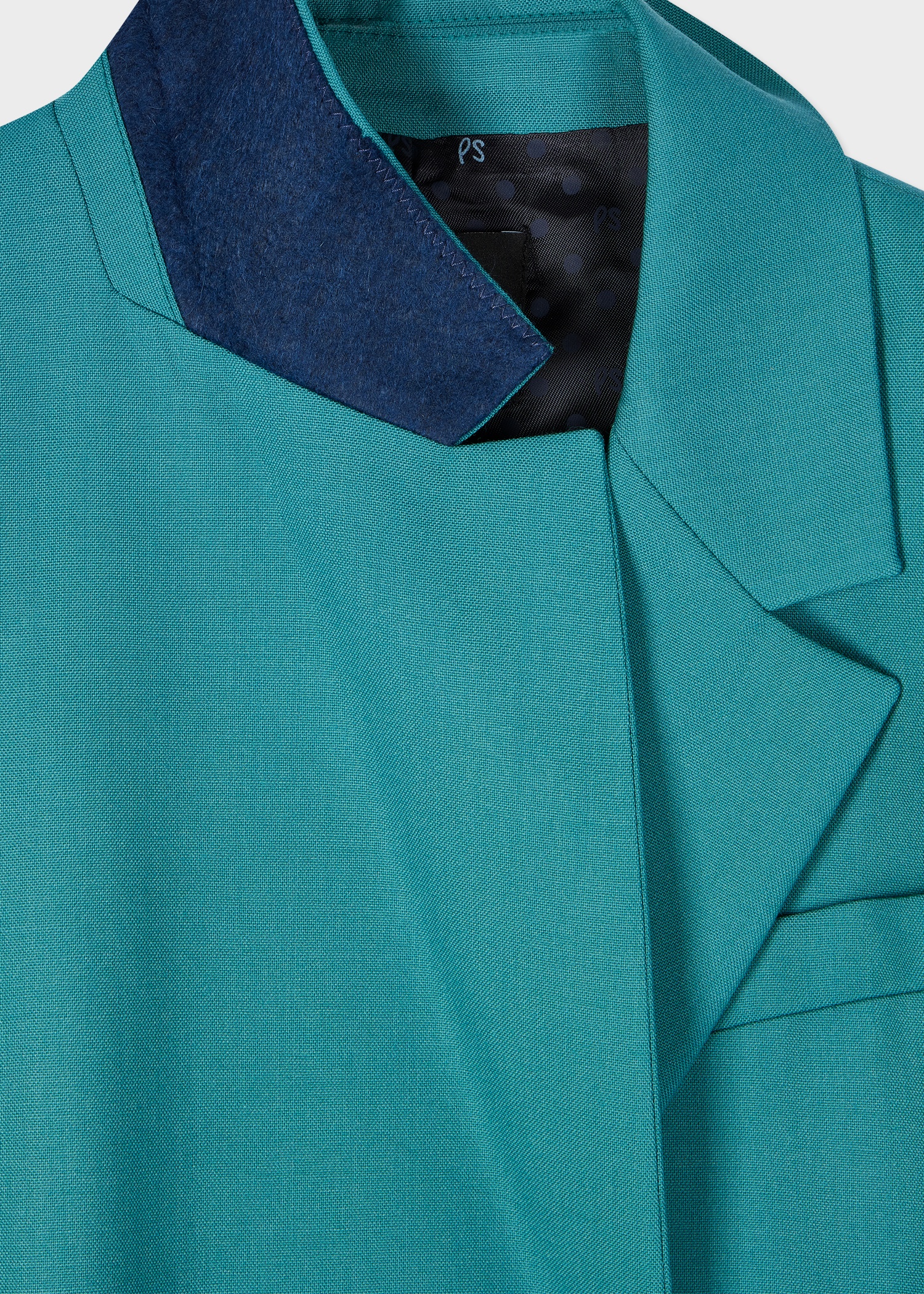 Women's Peacock Blue Wool Blazer - 2