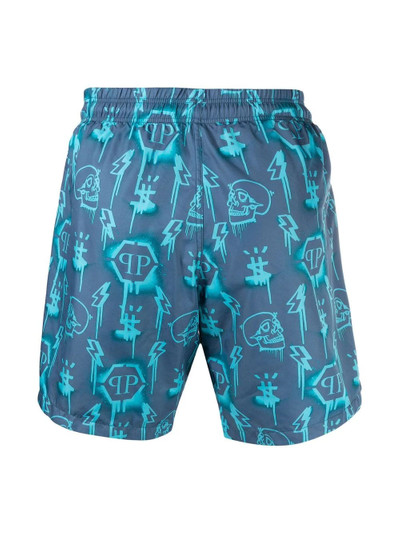 PHILIPP PLEIN monogram-print swimming trunks outlook