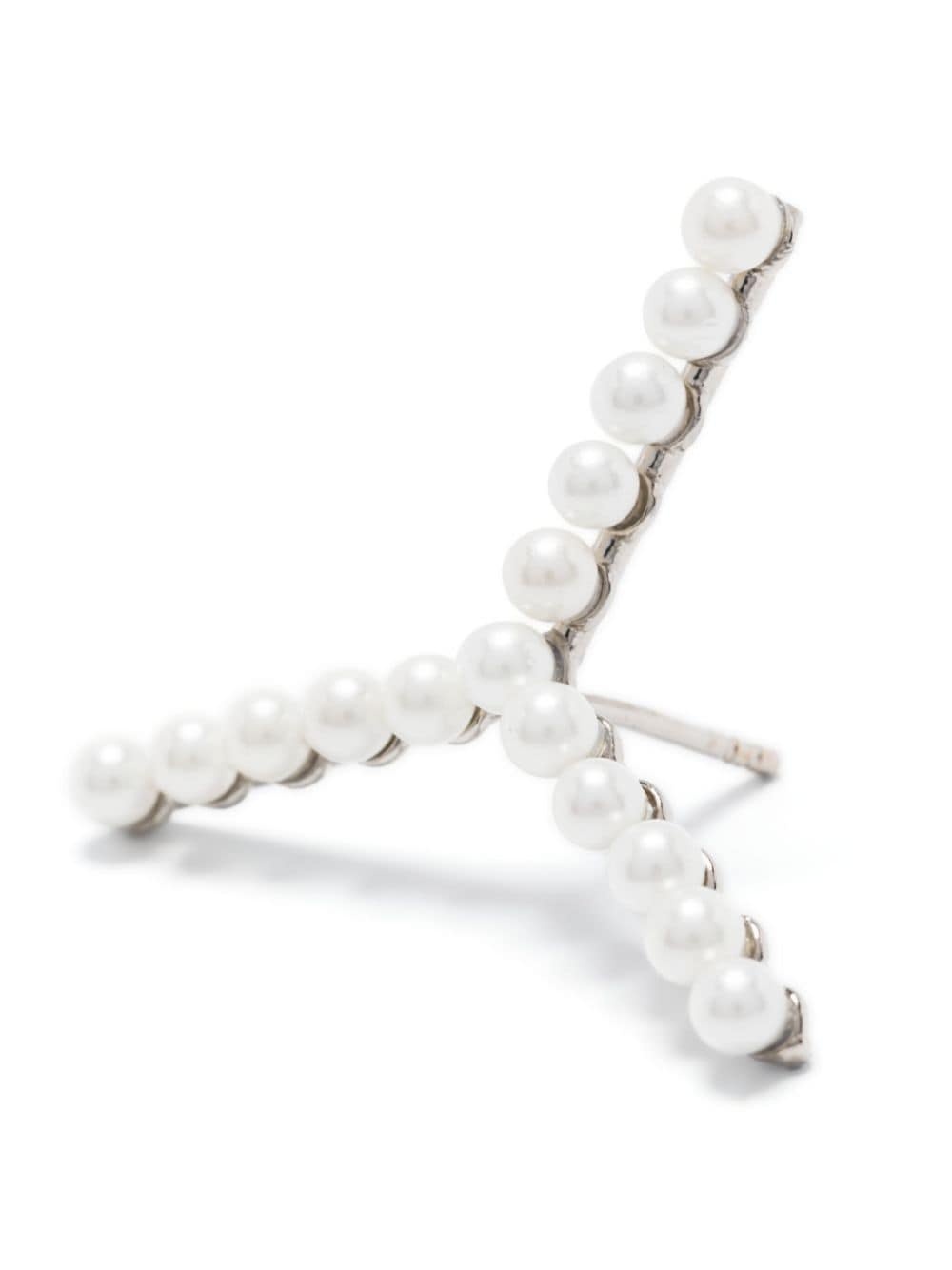 Mini Y pearl-detail earrings - 5