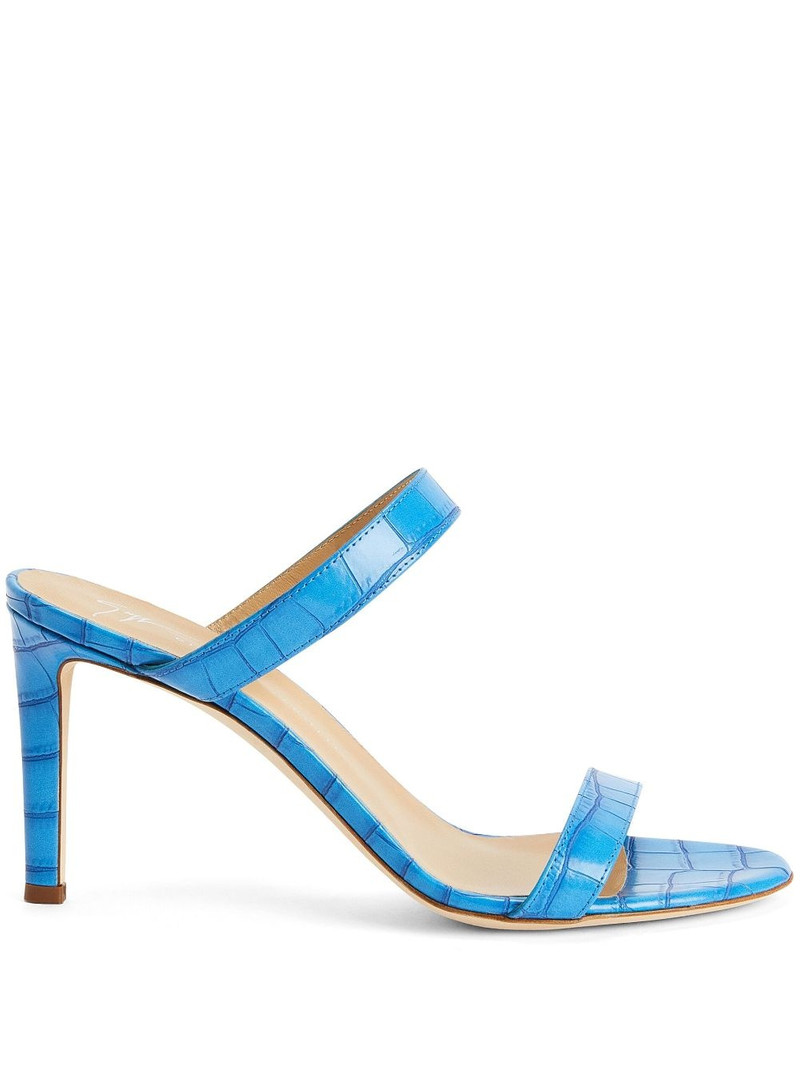 Calista 85mm double-strap leather mules 1