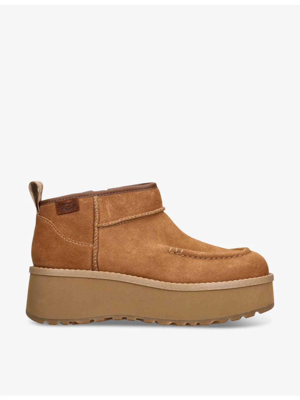 CityFunc Ultra Mini logo-patch platform suede and shearling boots - 1