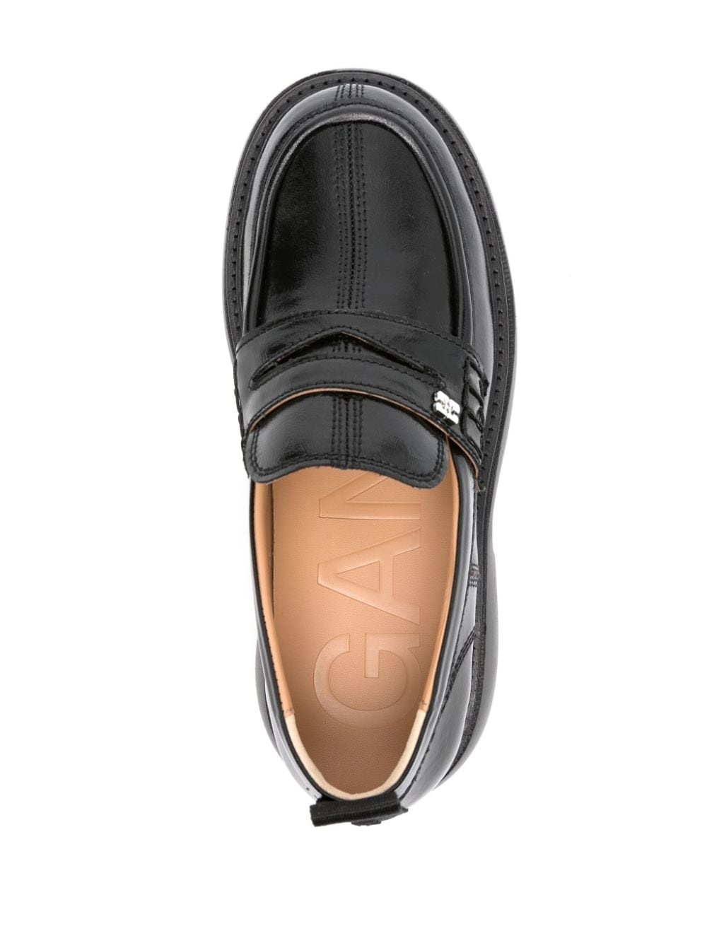 logo-plaque platform loafers - 4