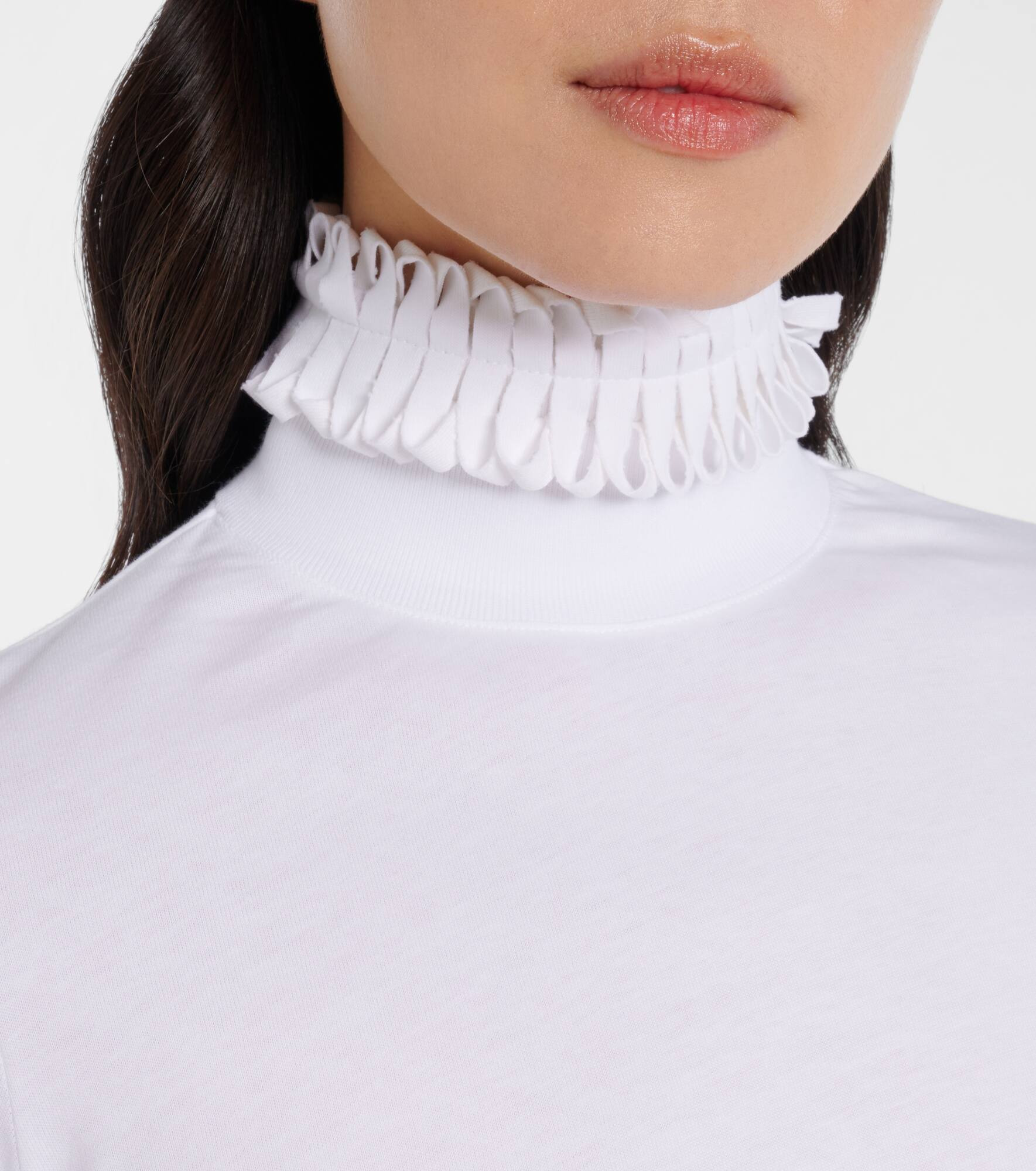 Cropped turtleneck cotton jersey top - 4
