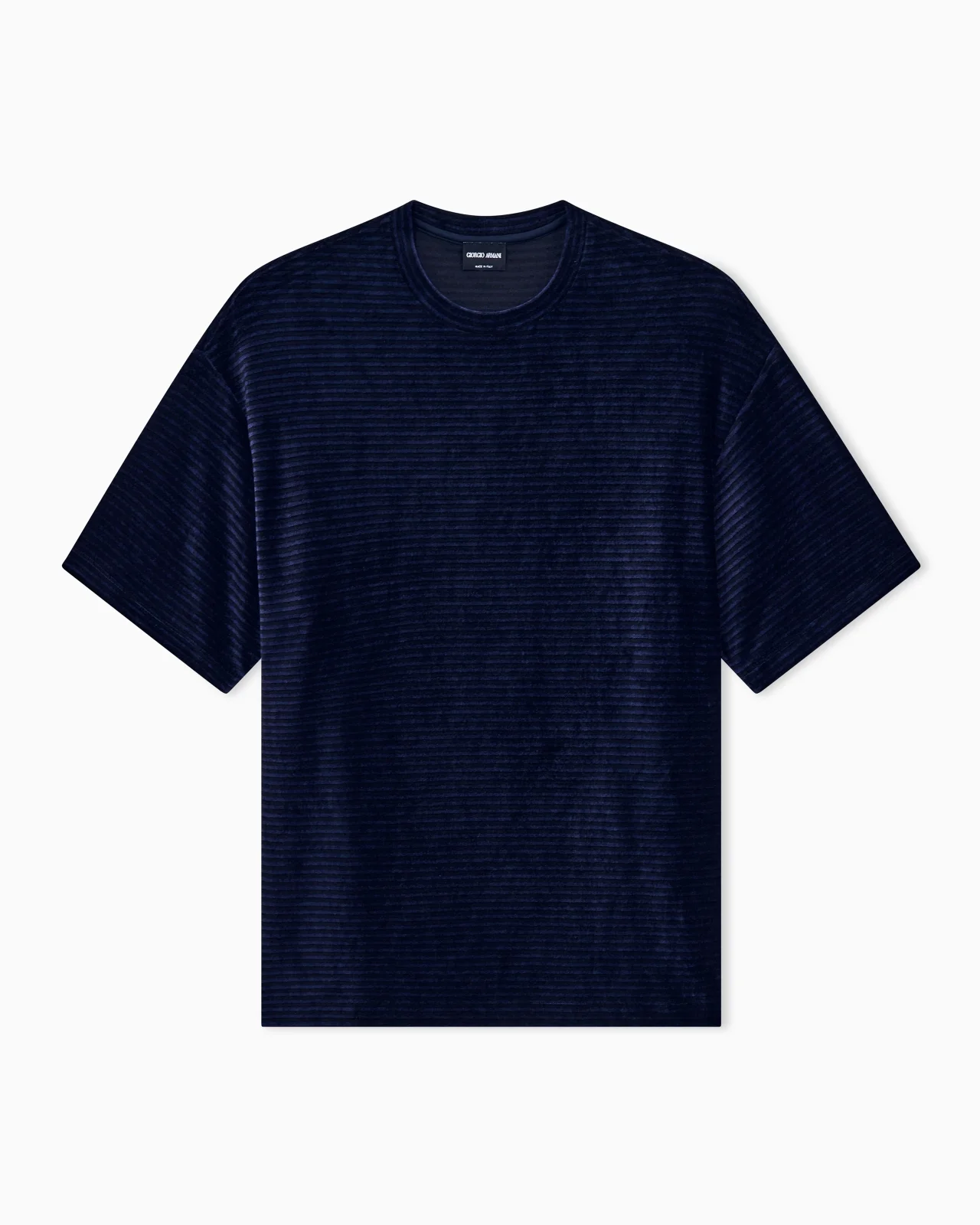 T-SHIRT REGULAR FIT IN STRIPED JACQUARD CHENILLE JERSEY - 1