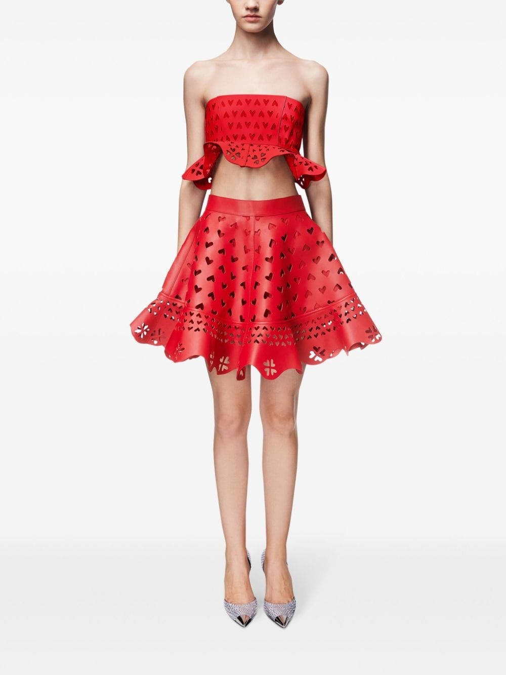 laser-cut leather heart bandeau - 3