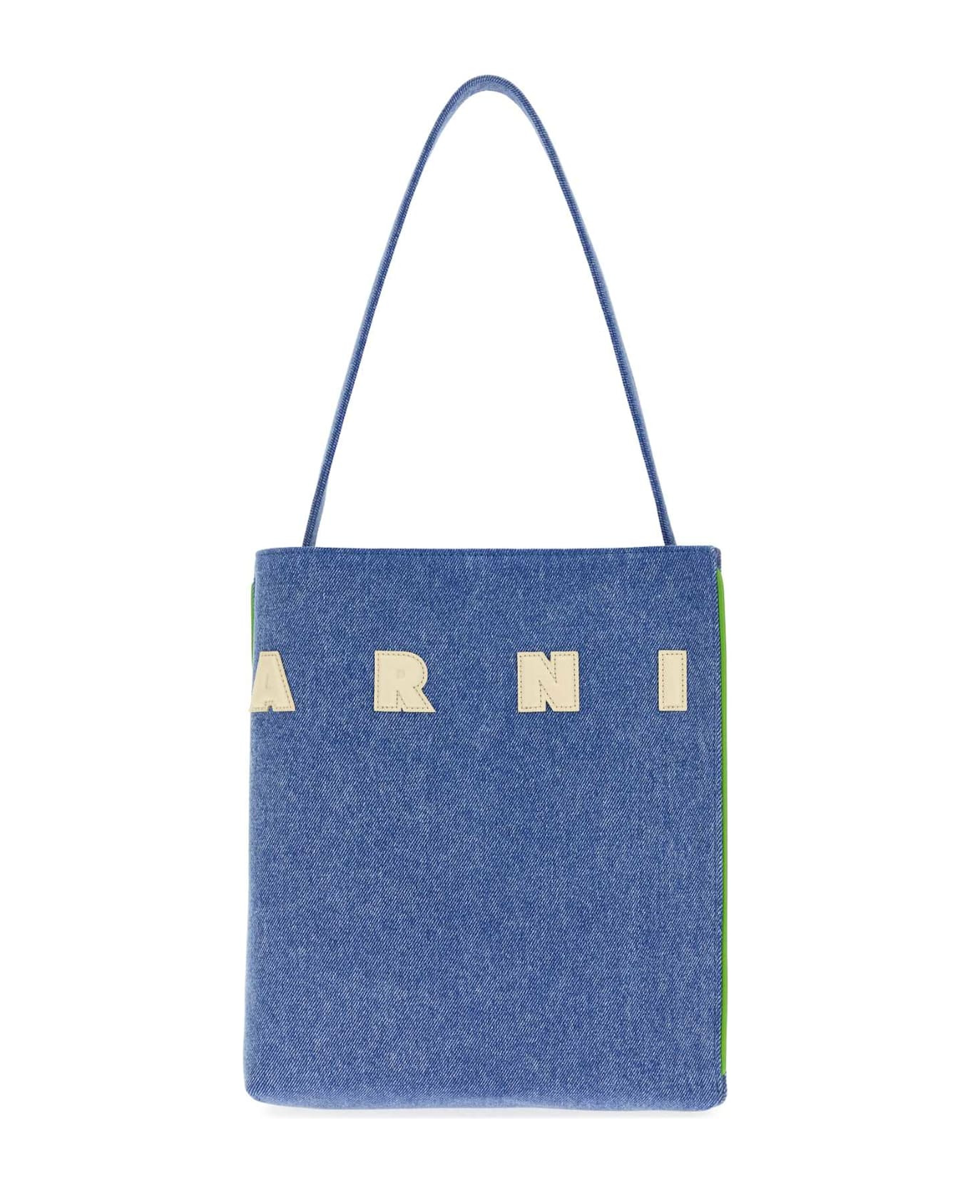 Denim Small Museo Shoulder Bag - 1