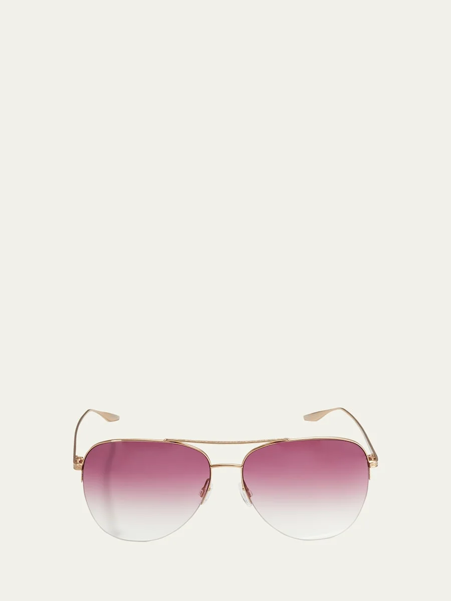 Chevalier Semi-Rimless Metal Aviator Sunglasses - 1