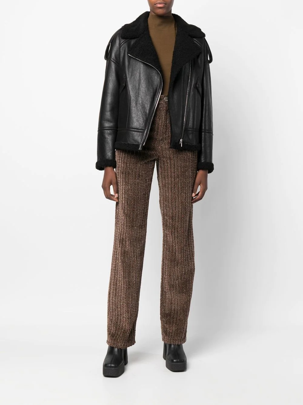 cracked-effect biker jacket - 2