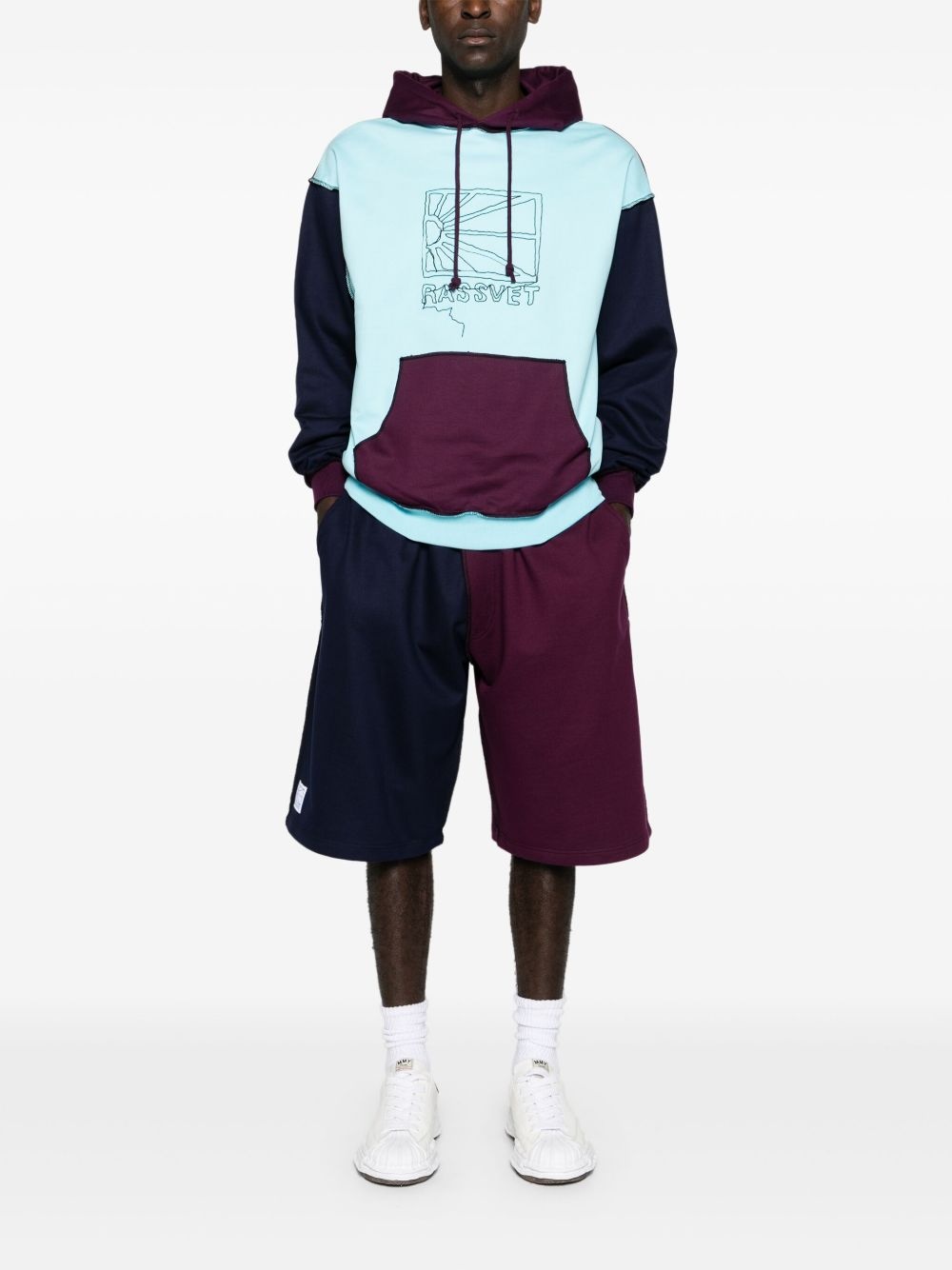 logo-embroidered cotton hoodie - 2