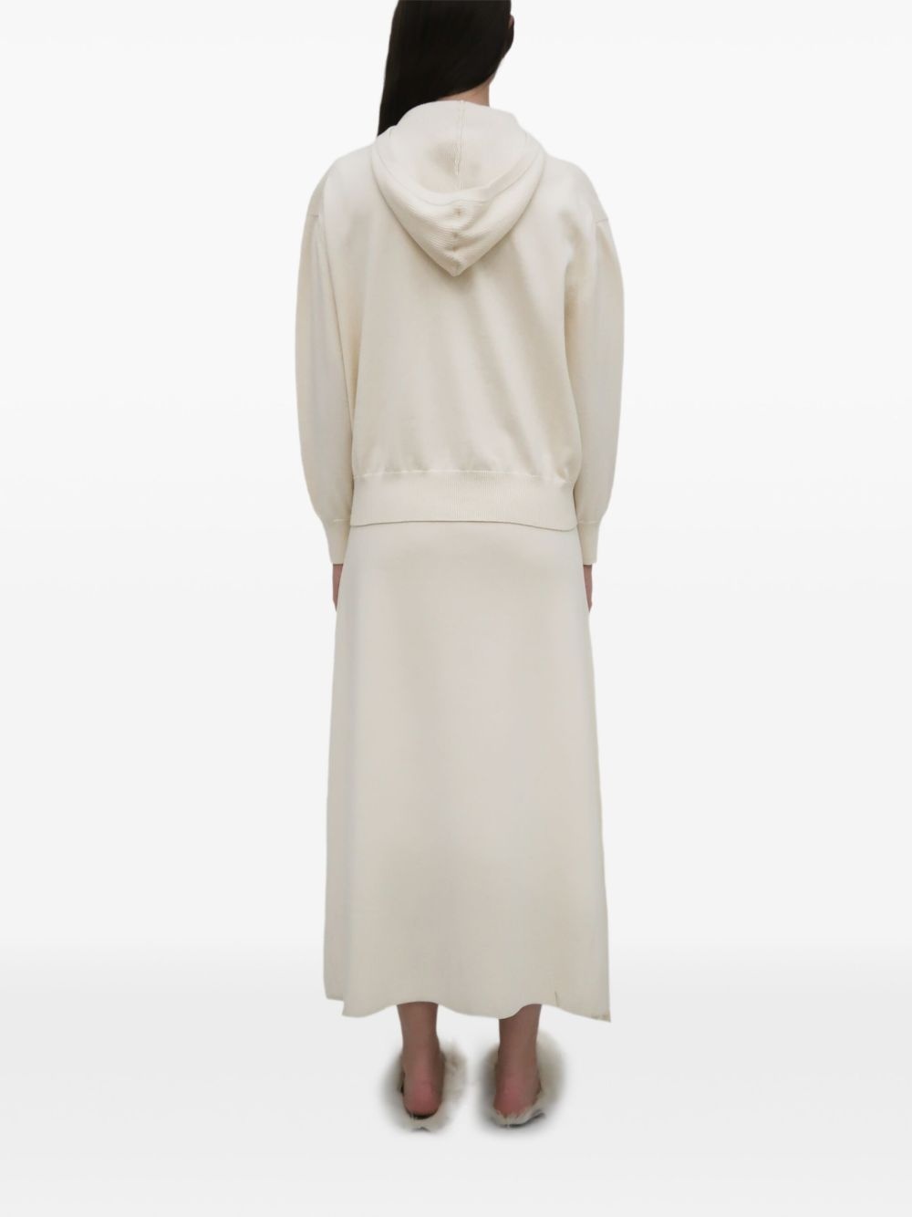 hooded V-neck pullover - 4