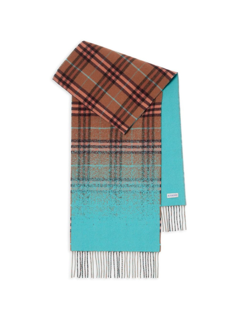 Burberry gradient Check cashmere scarf outlook