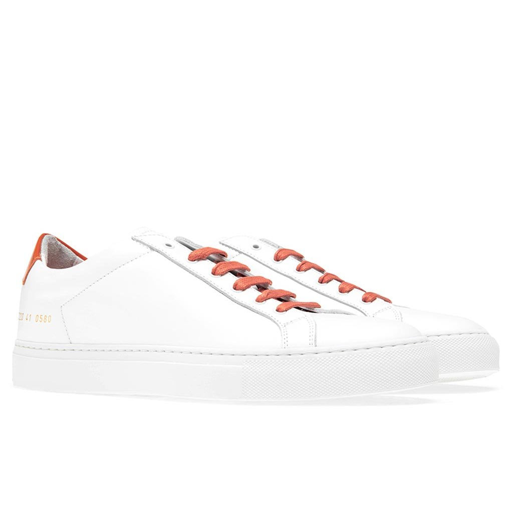 COMMON PROJECTS RETRO LOW GLOSSY - WHITE/ORANGE - 2